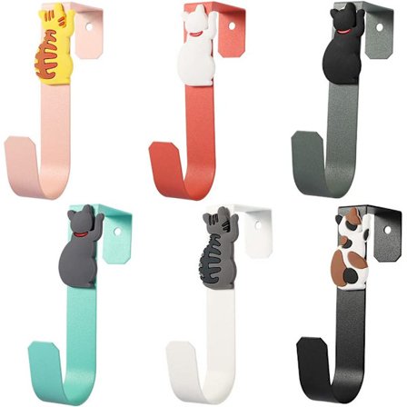 6 st över dörrkrokar, Z-formade dörrhängare organiseringsställ #2