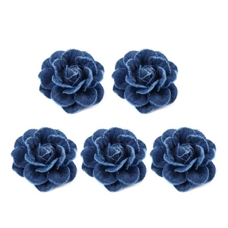 5 st/Lot Korea Denim Tyg Blommor Håraccessoarer Kläder Hattar Klänning Dekoration DIY Hantverksmaterial