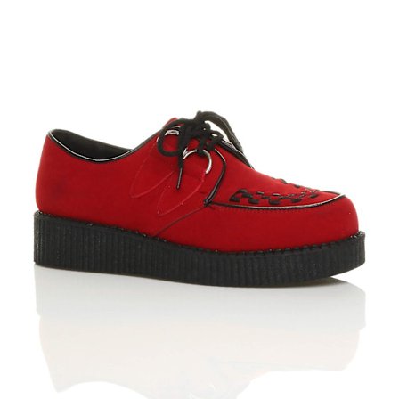 Dam Platform Wedge Lace Up Goth Punk Creepers Skor Stövlar