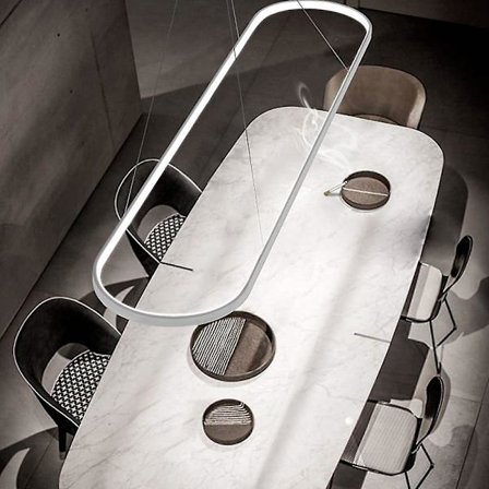 69cm LED Oval Hængende Lampe Cirkel Design Aluminium