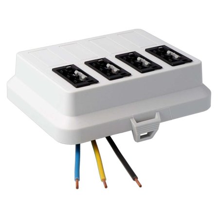 Rutab 1134228 Lokk for strøm, svart 4xWago 3-polede, Installasjonsmaterial