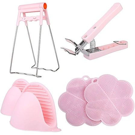 Økonomisk 6-delt Anti-skold Koksesæt, Køkken Skål Pot Gripper Plade Klip, Anti-skold Silikon