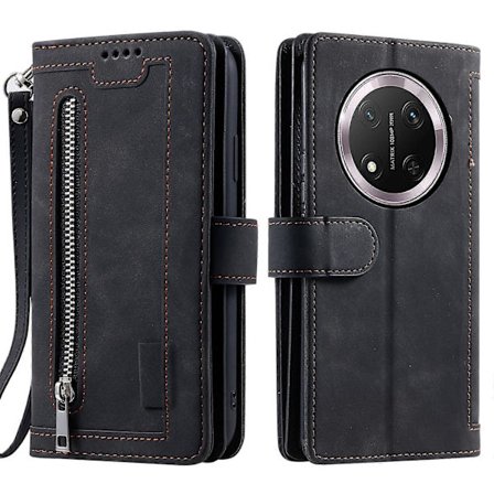 For Honor Magic7 Lite 5G/ X9c 5G Case PU Leather Phone Case with Zipper Wallet 9 Card Slots