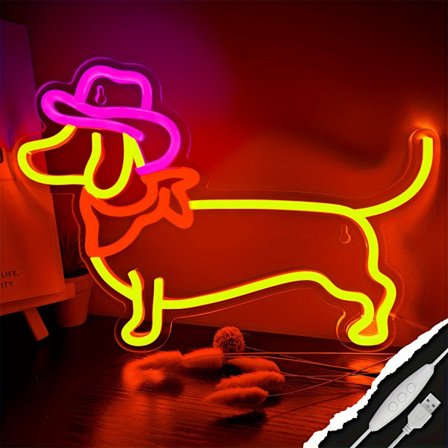 LED Neon Skilt Hund Katt Skateboard Design – 20W Dekorativ Vegglampe**Dachshund 35*25cm