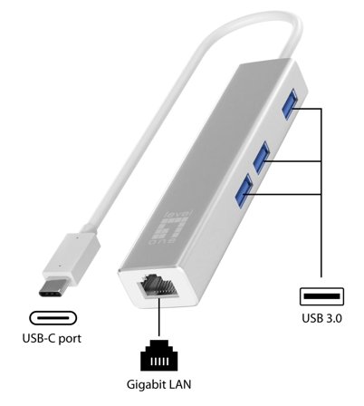 LEVELONE USB-0504 - hub - 3 porter