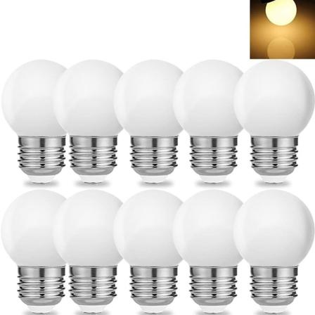 Pakke med 10 E27 skruebase 1W LED-pære Globe-lampe til dekoration varm hvid KLB