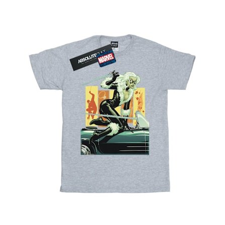 Marvel Mens Black Cat Car T-Shirt S Sports Grey