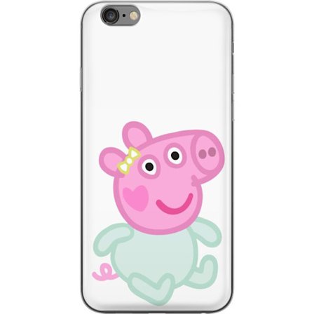 Kompatibel Mobilcover til Apple iPhone 6 Plus Peppa Pig babyfigur i pastelfarver, sød tegnet børneillustration med blød minimalistisk stil