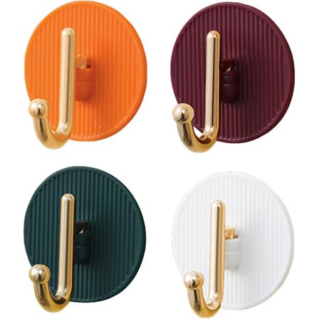 4 stk. Selvklæbende Vandtætte Stærke Klæbekroge til Ophængning af Frakke, Tøj, Håndklæde, Nøgle til Badeværelse, Køkken
