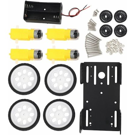 C101 Aluminiumlegering Robot på Intelligent Tank Chassis 4-hjulstræk med Firehjulstræk TT Motor til Undervisningskit Motor 1:48