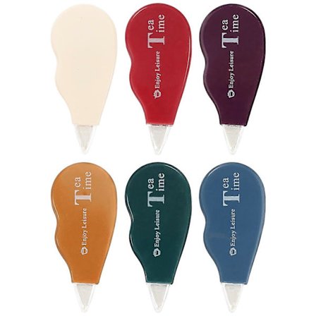 6 kpl korjausnauha, valkoinen, koulu, kannettava korjausnauha