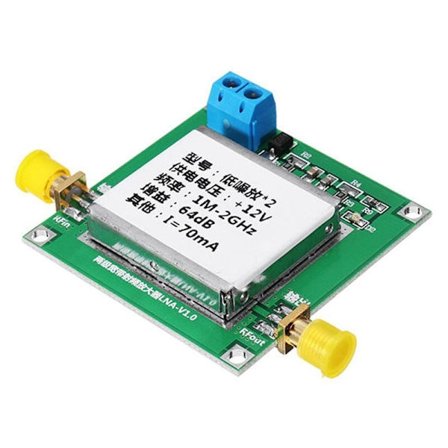 2-trins bredbåndsforstærker lav støj LNA-forstærker (0,1-2 GHz 64 DB forstærkning)