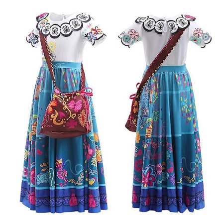 Kids Disney Encanto Mirabel Dress Madrigal Mirabel Cosplay Costume For Girls Ages 3 And Up