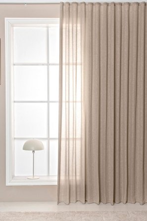 Hasta - Gardin ekstra bredt Saga - Beige - Gardinfag med rynkebånd - 280 - Fra Homeroom