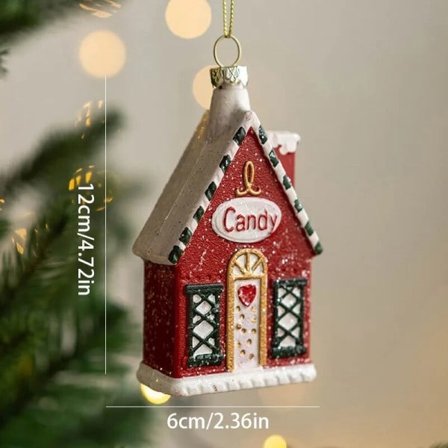 Jul anheng bil hus snømann krans anheng malt kule juletre dekorativt