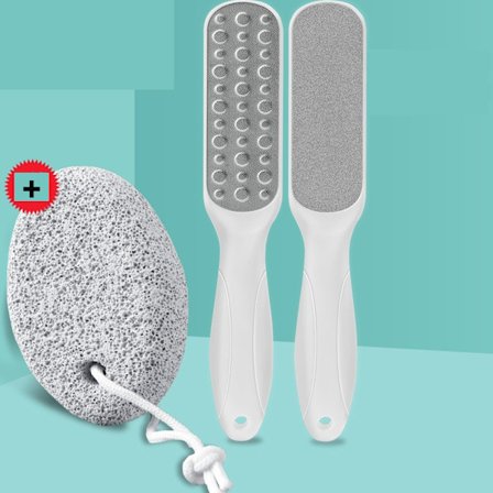 2-pak dobbeltsidig multidireksjonell nikkel fotfil hard hudfjerner