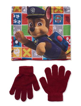 Set 2 Pcs Collar+Gloves Accessories Winter Accessory Set Röd Paw Patrol
