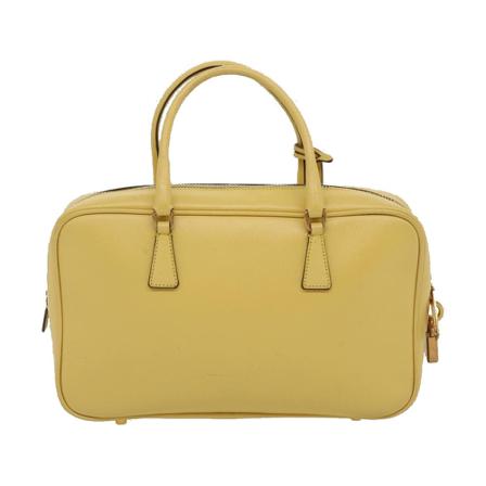 Prada Vintage Pre-owned Saffiano Tas , Geel , Dames , Maat: ONE Size Vintage Tassen