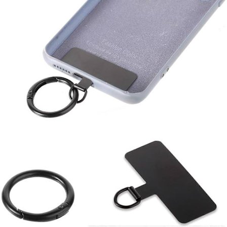 Telefon Tether Patch, Universal Metal Telefon Tether Tab med Fjederring Lanyard (FMY)