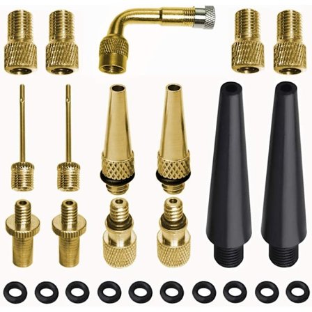 Adapter sykkelventil DV SV AV, bilventil sclaverand ventil med tetningsring for sykkelpumpe, stående pumpe (25 stk)