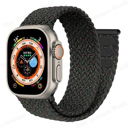Flettet Solo Loop for Apple Watch Ultra band 49mm 45mm 41mm 44mm 40mm 42mm rem armbånd iWatch serie 9 7 SE 8 6 5 4 3 band B-unity