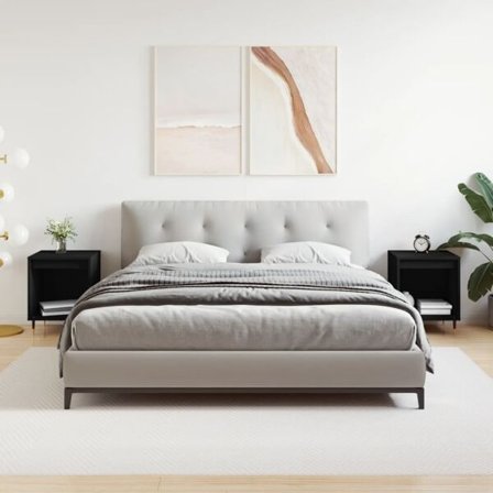 vidaXL Sängbord 2 st svart 40x35x50 cm konstruerat trä