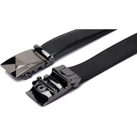 Herrarmband i Läder Ratchet Bälte för Män 125cm Bredd Svart Automatisk
