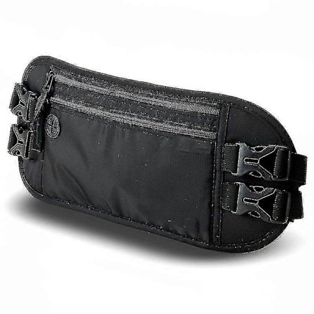 Sikker Reise Magebelte, Skjult RFID-blokkerende Reise Lommebok, Unisex Svart Xxf