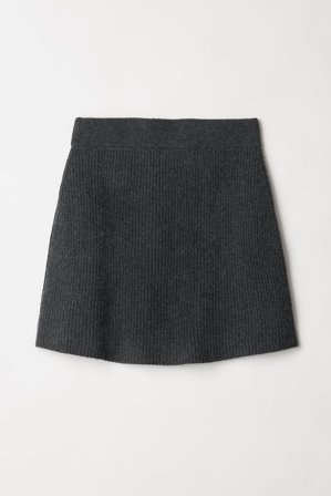 Soft Goat - Mini Skirt - L - Charcoal