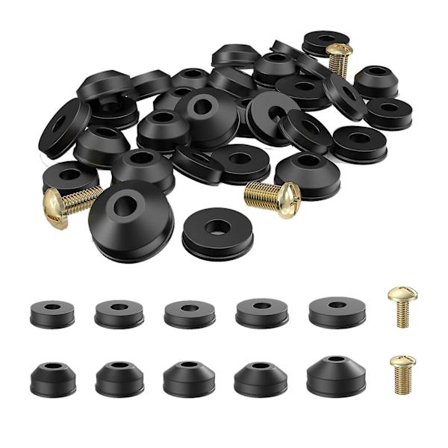 Haneventilpakninger, 58-pakning Flade og Afskårne Gummi Haneventilpakninger og Messing Bibb Skruer Sortiment Rep