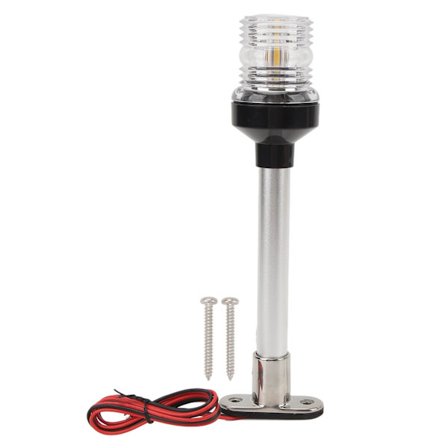 10 tommer båd agterlanterne 360 graders LED allroundbelysning 316 rustfrit stål Base Anker Navigationslys til Marine Yacht Varm Hvid