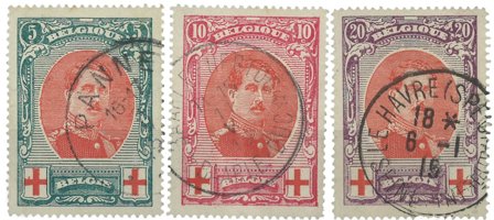 Belgien - OBP 132-34 - Stemplet