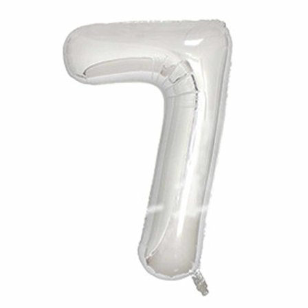 Big nummer ballon i sølv til fødselsdagsfest 102cm - 7