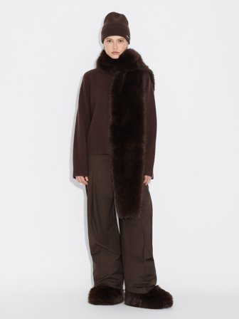 Holzweiler Furry Scarf - Dk. Brown - Women's - One size