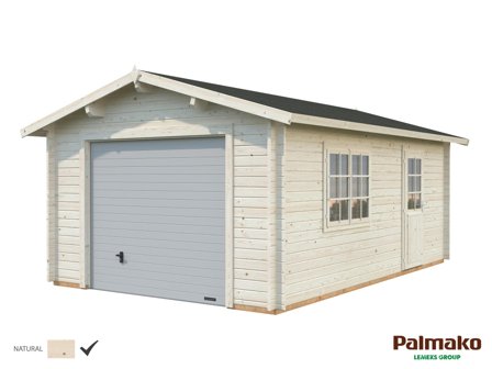 Palmako Roger Garage 19,8 m²/inv. 19 m², med port, obehandlad, Stugor & förråd