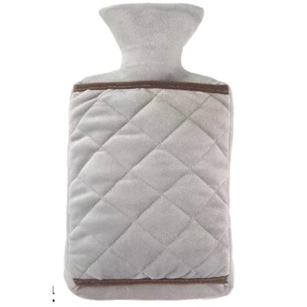 Varmvattenflaska med ficka, gummivarmvattenflaska, varmvattenpåse med plyschöverdrag