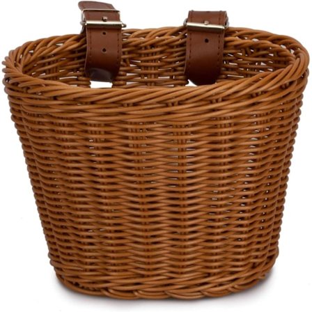 Håndlavet Cykelkurv i Flet, Scooter Kurv, Børnecykel Taske Balance, Cykelkurv Tilbehør, Brun