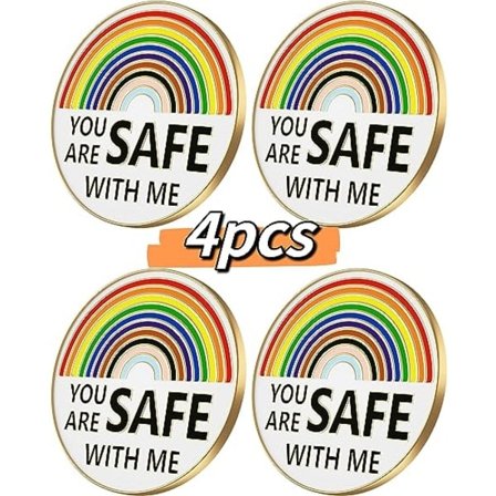 Du er trygg hos meg pins emalje knappnål regnbue pride pin sykepleier lege student brosje pin badge pin