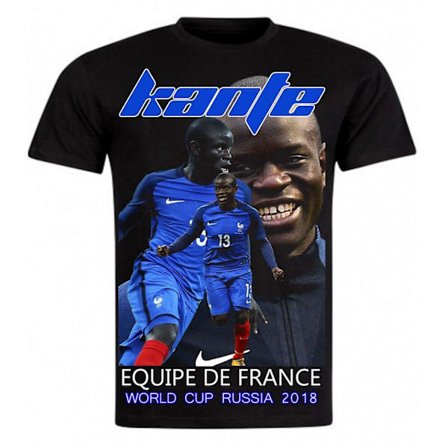 VM Fodbold T-shirt Sort N'Golo Kante Frankrigs Landshold