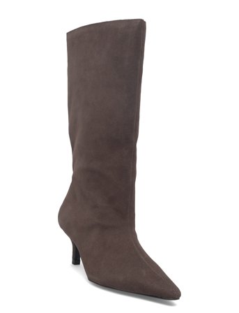 Suede Kitten-Heel Boots Brown Mango