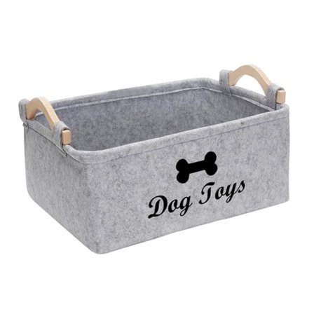 Opbevaringskasse til hvalpelegetøj, Opbevaringskurv til hvalpelegetøj, Stor legetøjskasse til hunde til organisering af kæledyrslegetøj, tæpper 38 cm 