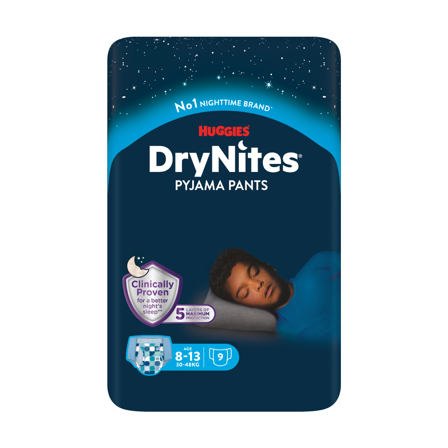 DryNites Bleie gutt 8-13 år, 9 stk.