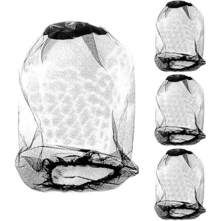 4 kpl Hyttysverkko päähän, Nylon Hyttyssuojaverkko päähän, Hienosilmäinen hyönteisverkko, Kasvo- ja kaulasuoja ulkokäyttöön, Vaellus