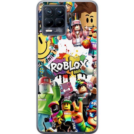 Kompatibelt Mobilskal till Realme Realme 8 Roblox graffiti-kollage med färgglada karaktärer, livliga mönster och energiska element i en urbana lekf