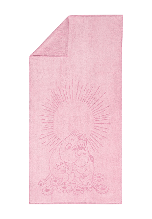 Arabia Mumin badhand.70x140 Förälskade rosa GOTS Badrumstextilier 70X140 CM