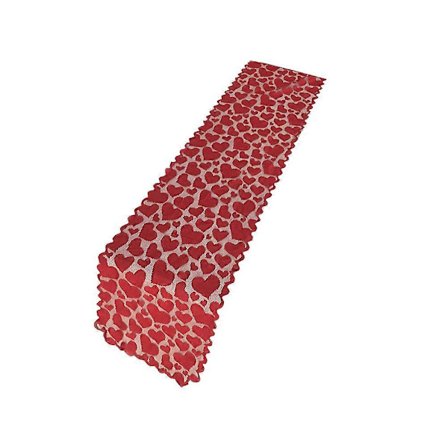 2-pak Valentinsdag kærlighedsdug jule rosenrød hjerteform 35x183 cm dug