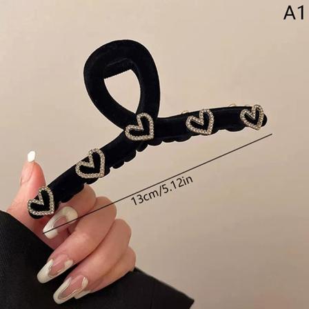 Ny Vinter flockande Klo Clip Elegant Heart Hårklämmor Plast 13cm