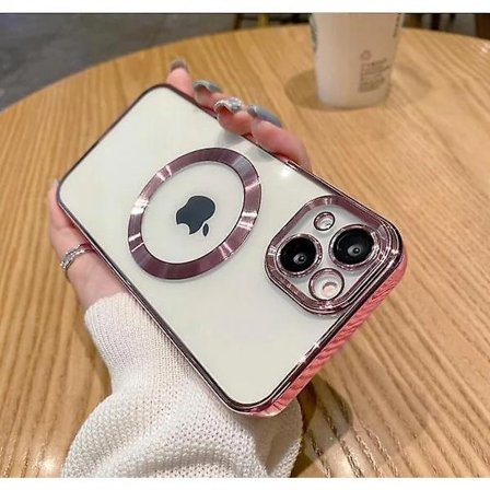 Transparent magnetisk telefondeksel for iPhone 14 13 12 11 Mini Pro Max Plus med MagSafe-Perfekt Rosa iPhone 11 Pro_tfrf Rosa iPhone 11 Pro