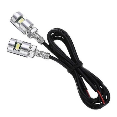 2X Krom 5630 Motorcykel Skrue Bolt Lampe Bil Universal Nummerpladelygte 12V【PL】