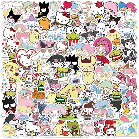 100 stk Søde Stickers Pakke Kawaii Stickers Anime Stickers Dekaler Assorterede Kawaii Sticker Gaver til Børn Teenagere Piger